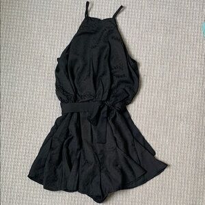 Black Leopard Print Romper